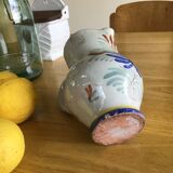 Earthenware pitcher with blue decor