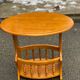 Round oval side table in carved solid wood from the 20th century.