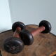 Pair of dumbbells wood and cast iron weight 1.5 kg