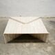 Series of 2 vintage travertine coffee tables published by Roche Bobois