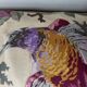 XL floral linen canvas bolster cushion from the 1950s.