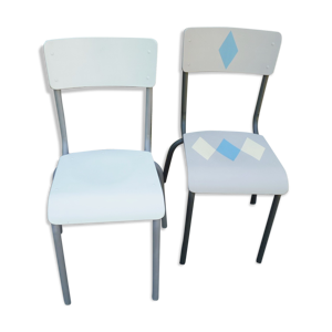 Paire de chaises relookées