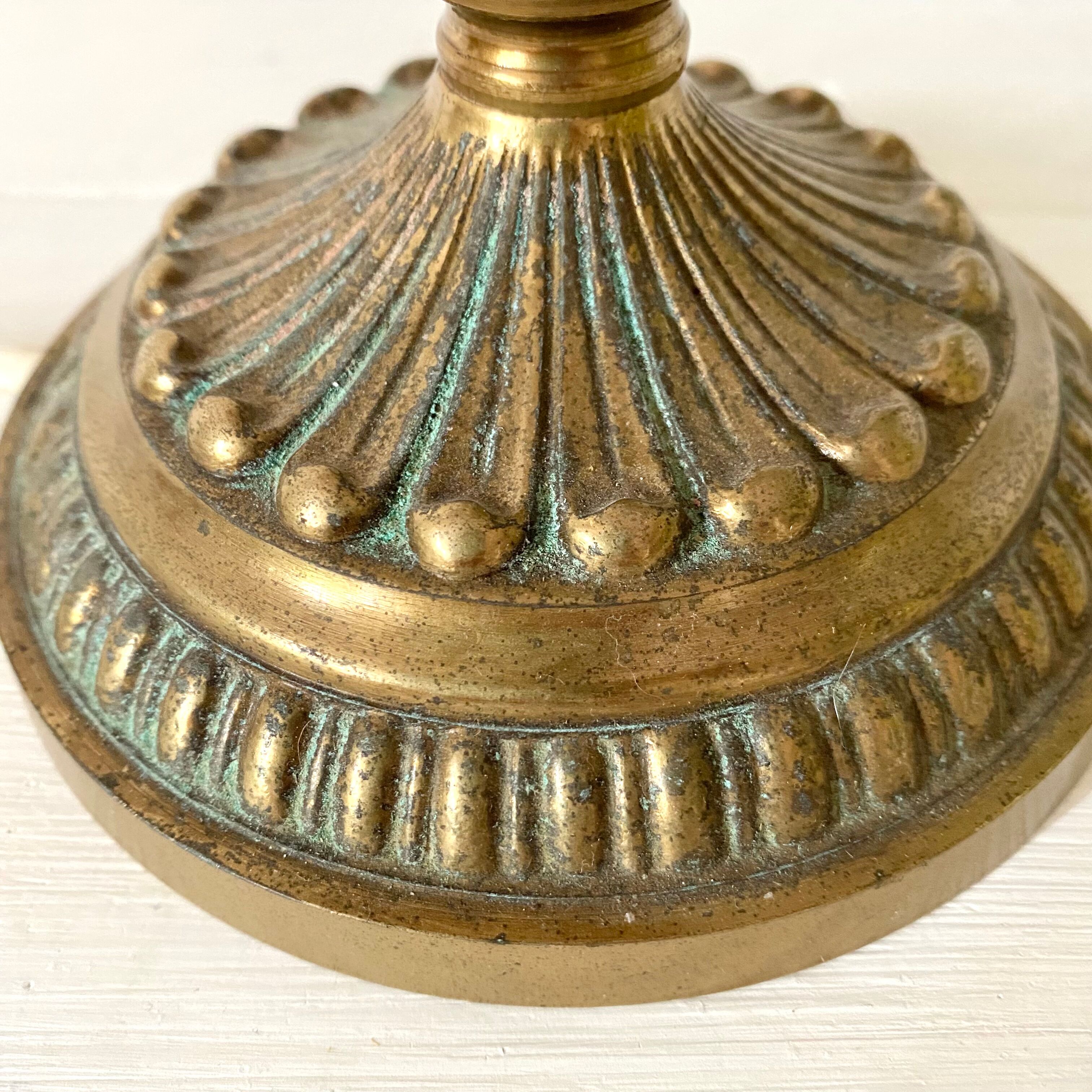 Golden brass table lamp