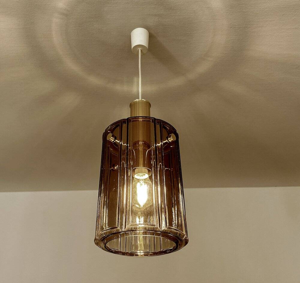 Vintage Glass Pendant Light Limburg, 1970s