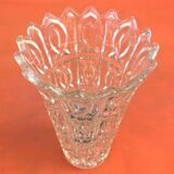 1960s Large trumpet vase Thick transparent glass