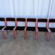 Set of 6 red & black metal chair: space age stackable dining chair baša