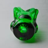 Vase seguso en verre de murano vert, italie, 1960