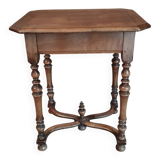 Walnut serving trolley, bedside table, console