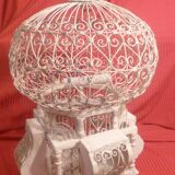 Antique handmade birdcage in metal and wood