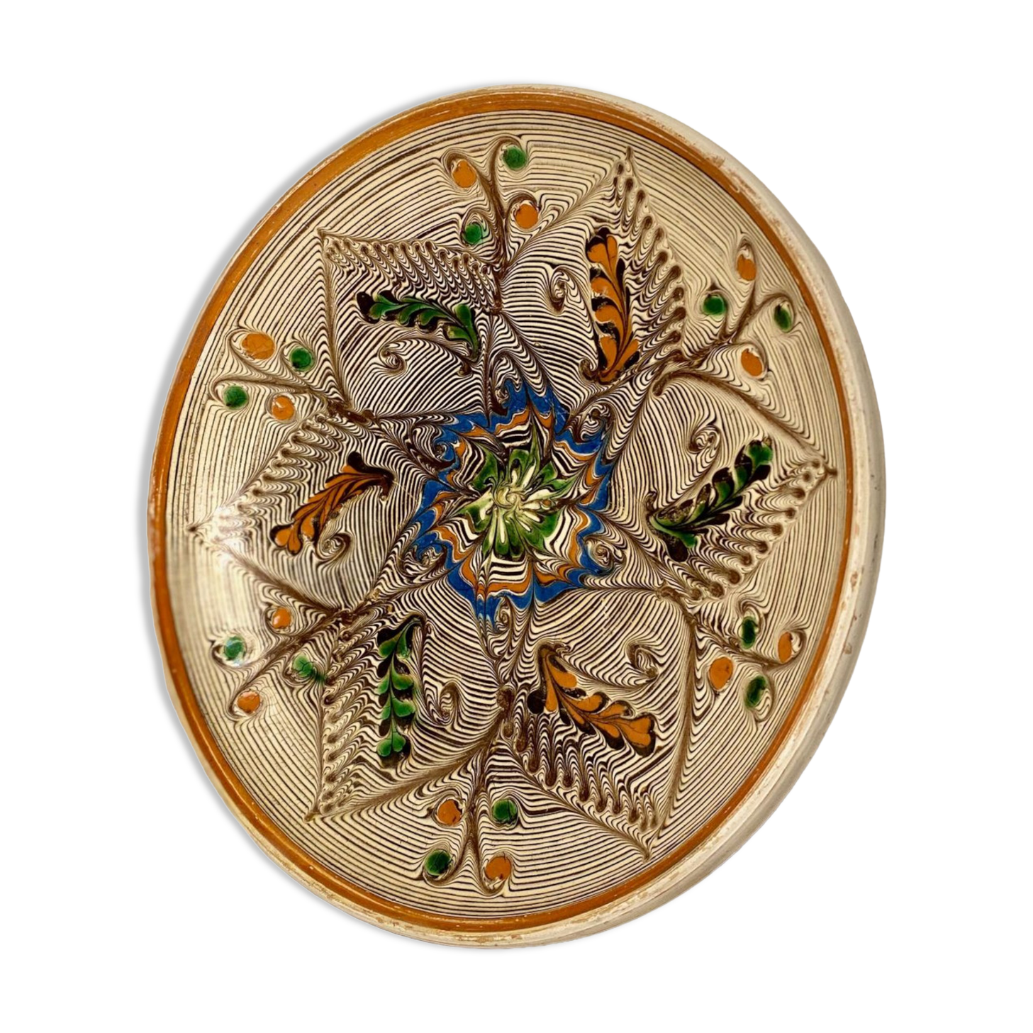 Traditional Romanian Horezu Bascu Mihai ceramic plate