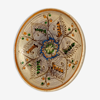 Traditional Romanian Horezu Bascu Mihai ceramic plate