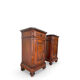 A pair of antique walnut bedside tables from the 1890s.