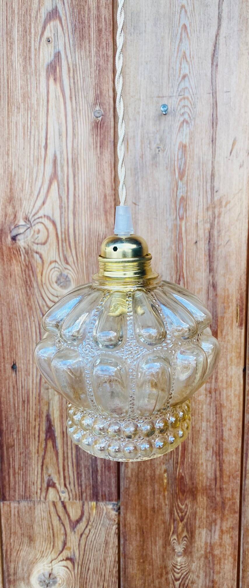 Vintage moulded glass pendant light