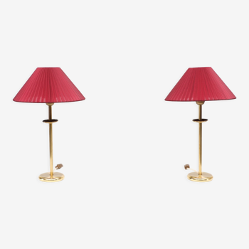 Vintage Set Brass Table Lamps, 1970s
