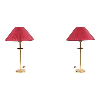 Vintage Set Brass Table Lamps, 1970s