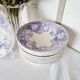 6 Deep Plates Terre de Fer Sarreguemines U&C Geranium Model 19th century, purple color
