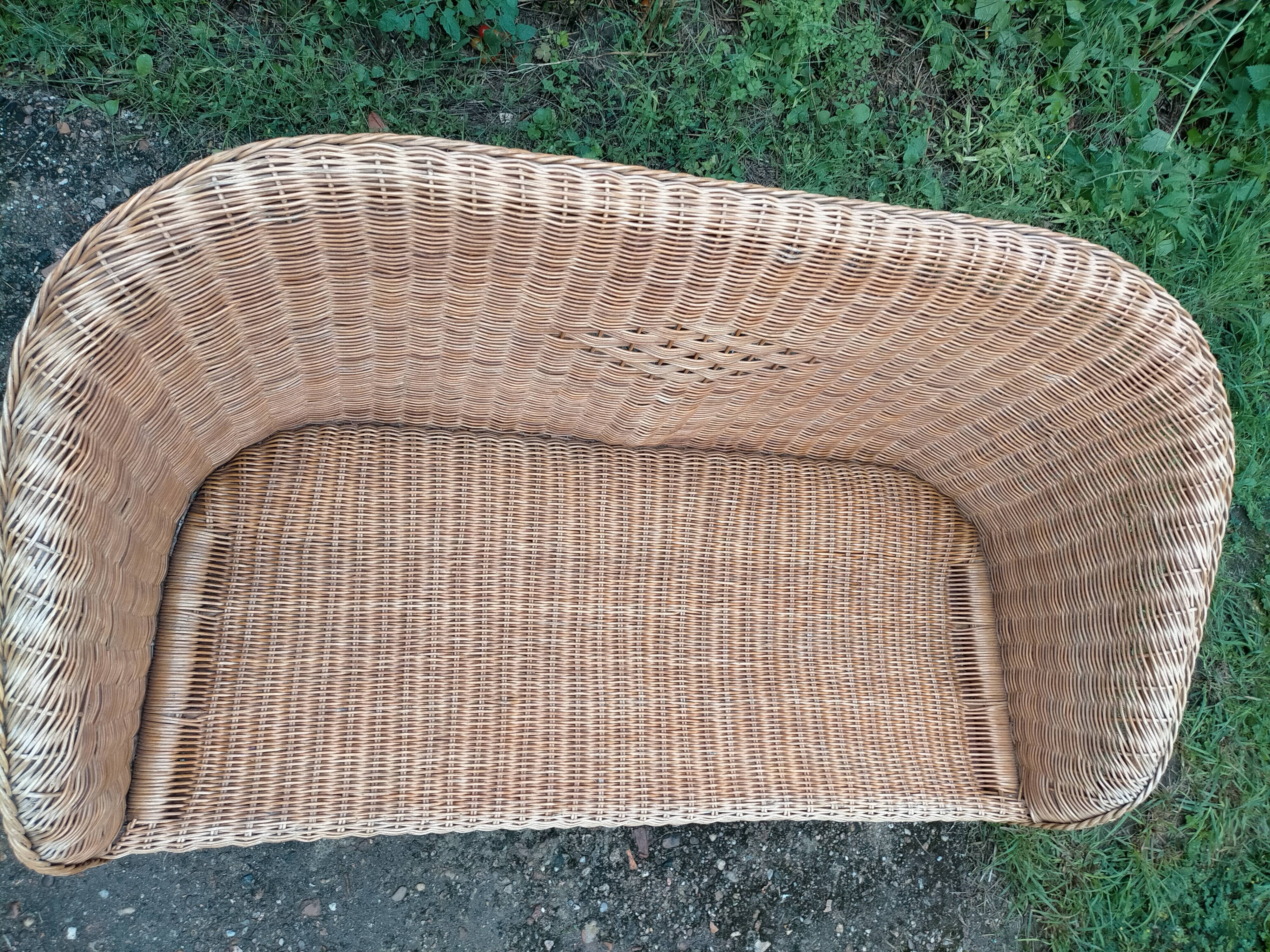 Vintage rattan bench