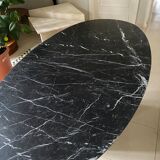 Marble dining table nero marquina 1970 vintage italy