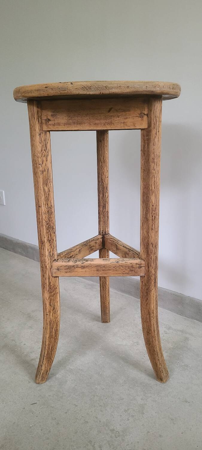 Old solid oak plant stand