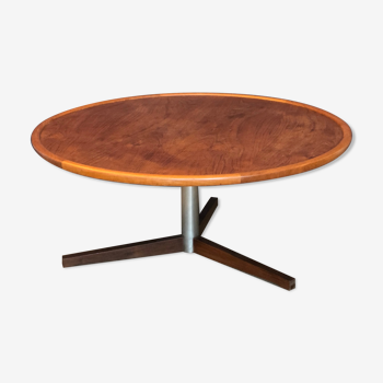 Vintage round coffee table metal base