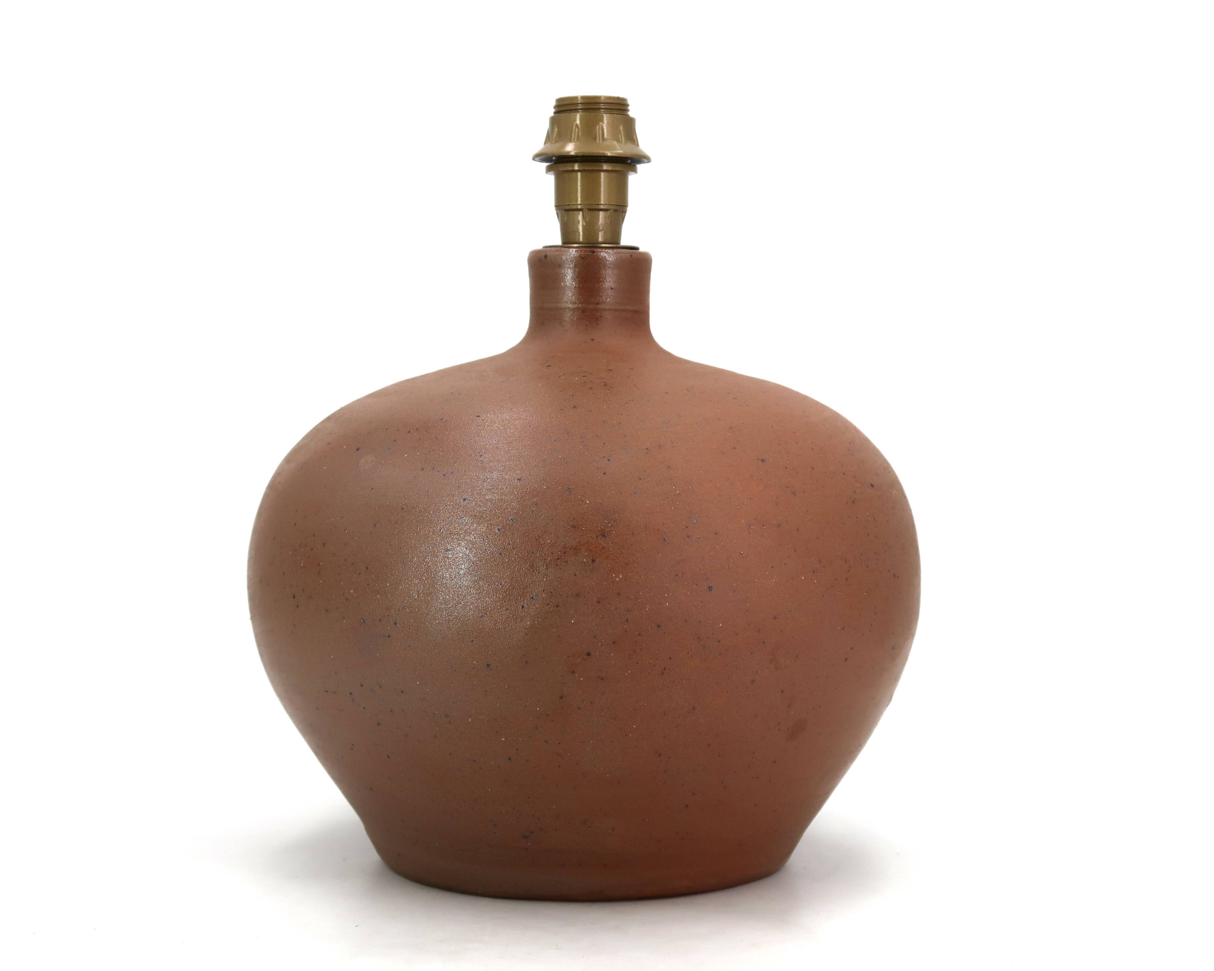 Impressive pyrite stone lamp by Georges Robin, ceramic from the 1960s.