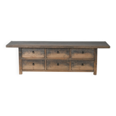 Puyang - Low cabinet in antique elm no. 4