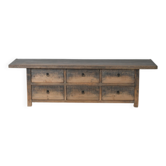 Puyang - Low cabinet in antique elm no. 4