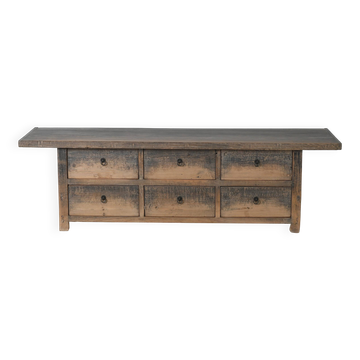 Puyang - Low cabinet in antique elm no. 4
