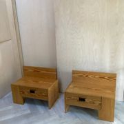 2 pine wood bedside table 1970 design