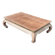 Decapitated opium coffee table in raw wood from the 90s.
