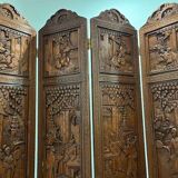 Carved solid wood screen