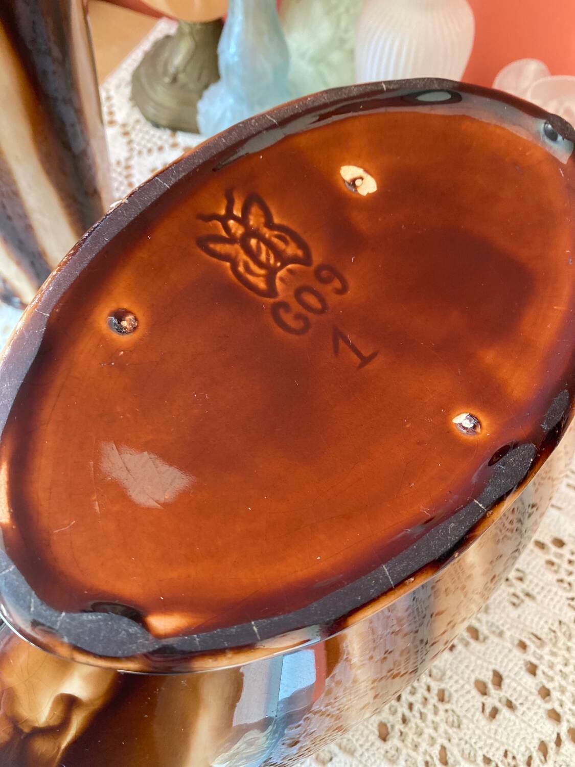 Signed fireplace surround