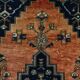 3x7 Red Navy Blue Geometric Persian Rug, 102x223Cm
