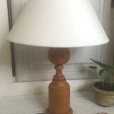 Turned wooden lamp