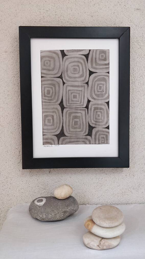 Abstract charcoal drawing 1 black and white