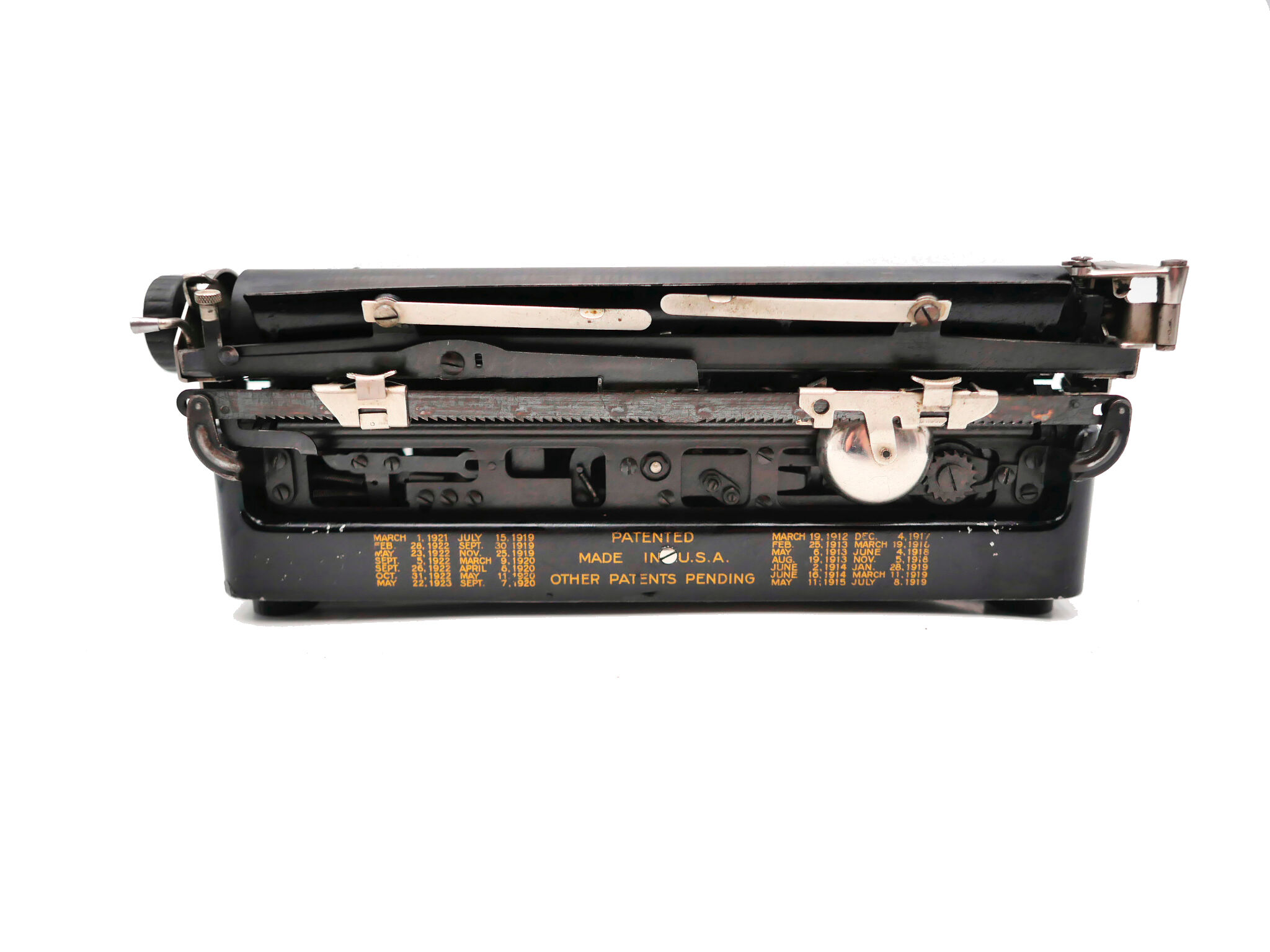 1926 new tape revised black tape underwood typewriter 3 bank