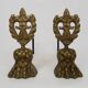 Pair of bronze fire dogs with lion paws. Early 20th century.