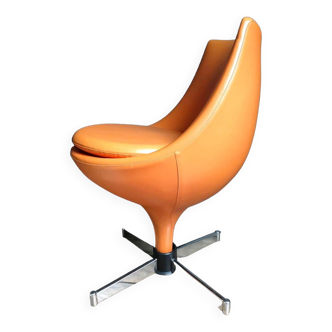 Vintage “Polaris” armchair by Pierre Guariche for Meurop 1960, designer swivel seat furniture