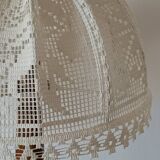 Vintage lace marquetry bedside lamp