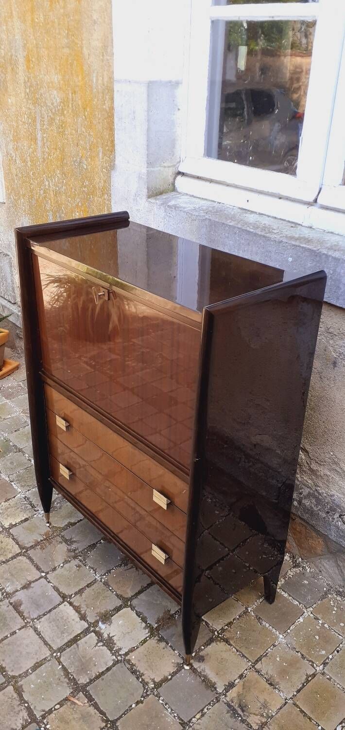 Vintage 60s mahogany secretary from Mobilor