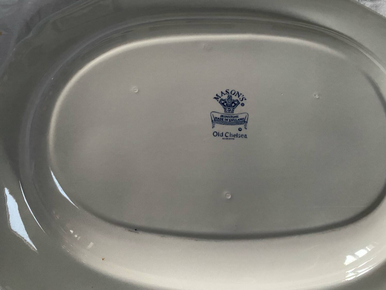 Large Old Chelsea Mason's Old Oval Dish