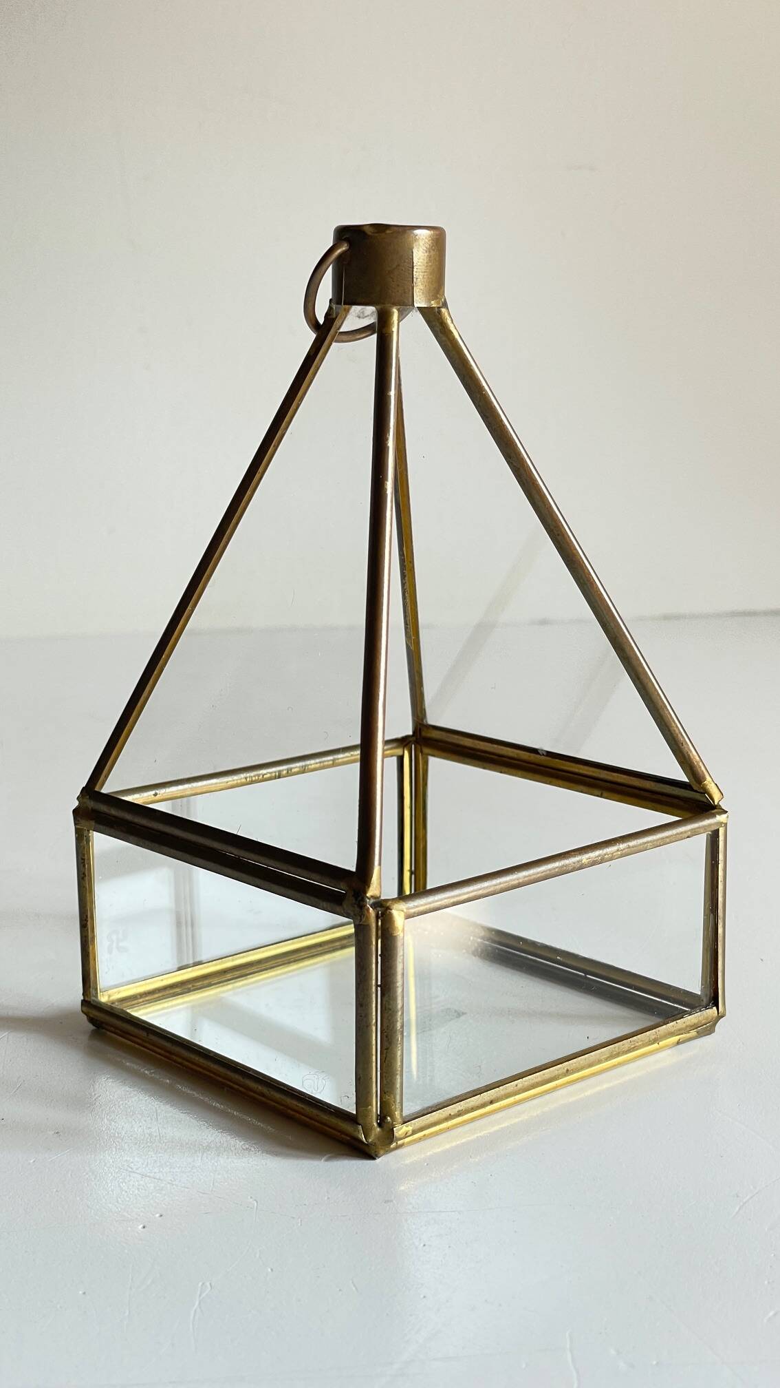 Vide-poche verre et laiton vintage