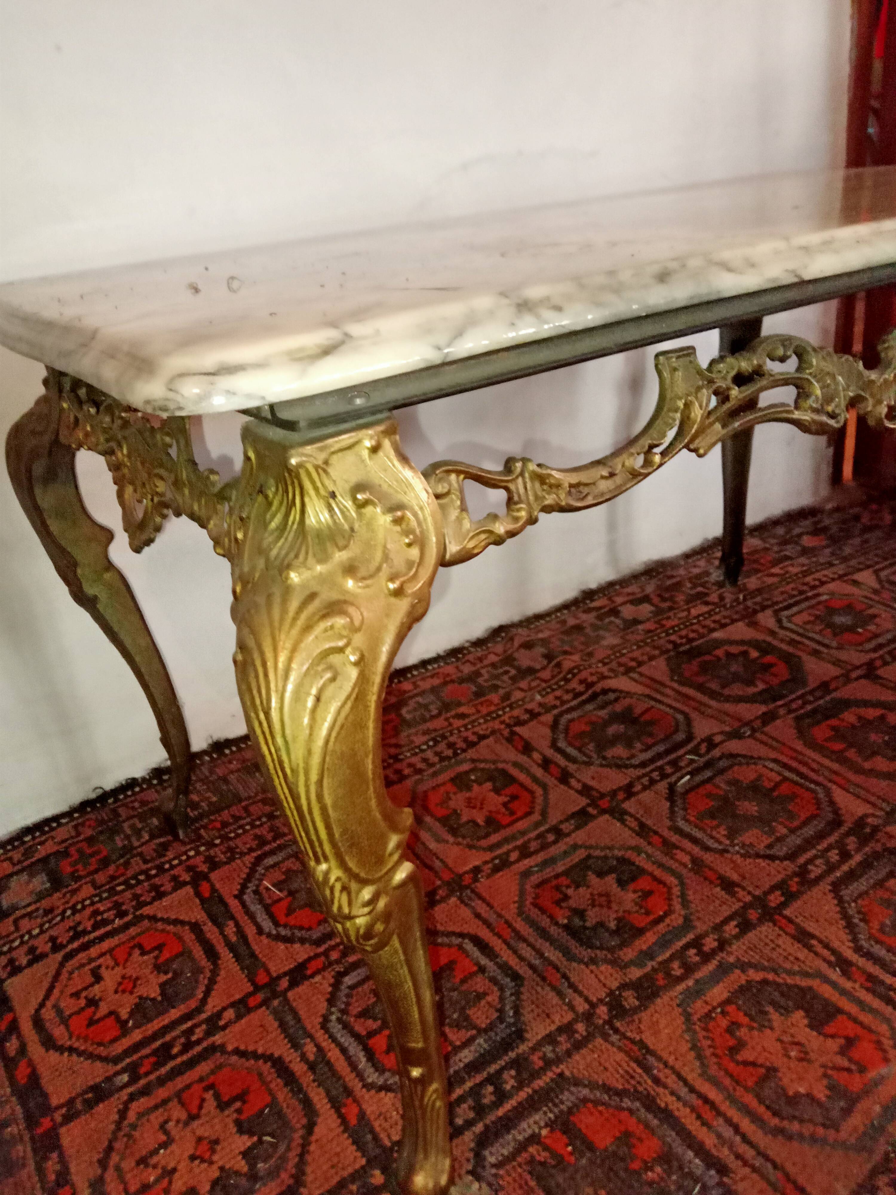 Gilded bronze and marble coffee table