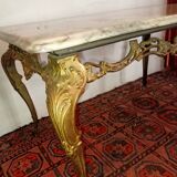 Gilded bronze and marble coffee table