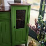 Art Deco Gin Buffet, painted in Farrow and Ball with a William Morris-inspired interior