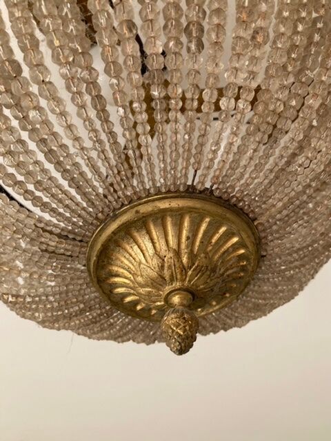 Lustre/basket ceiling / brass hot air balloon and glass