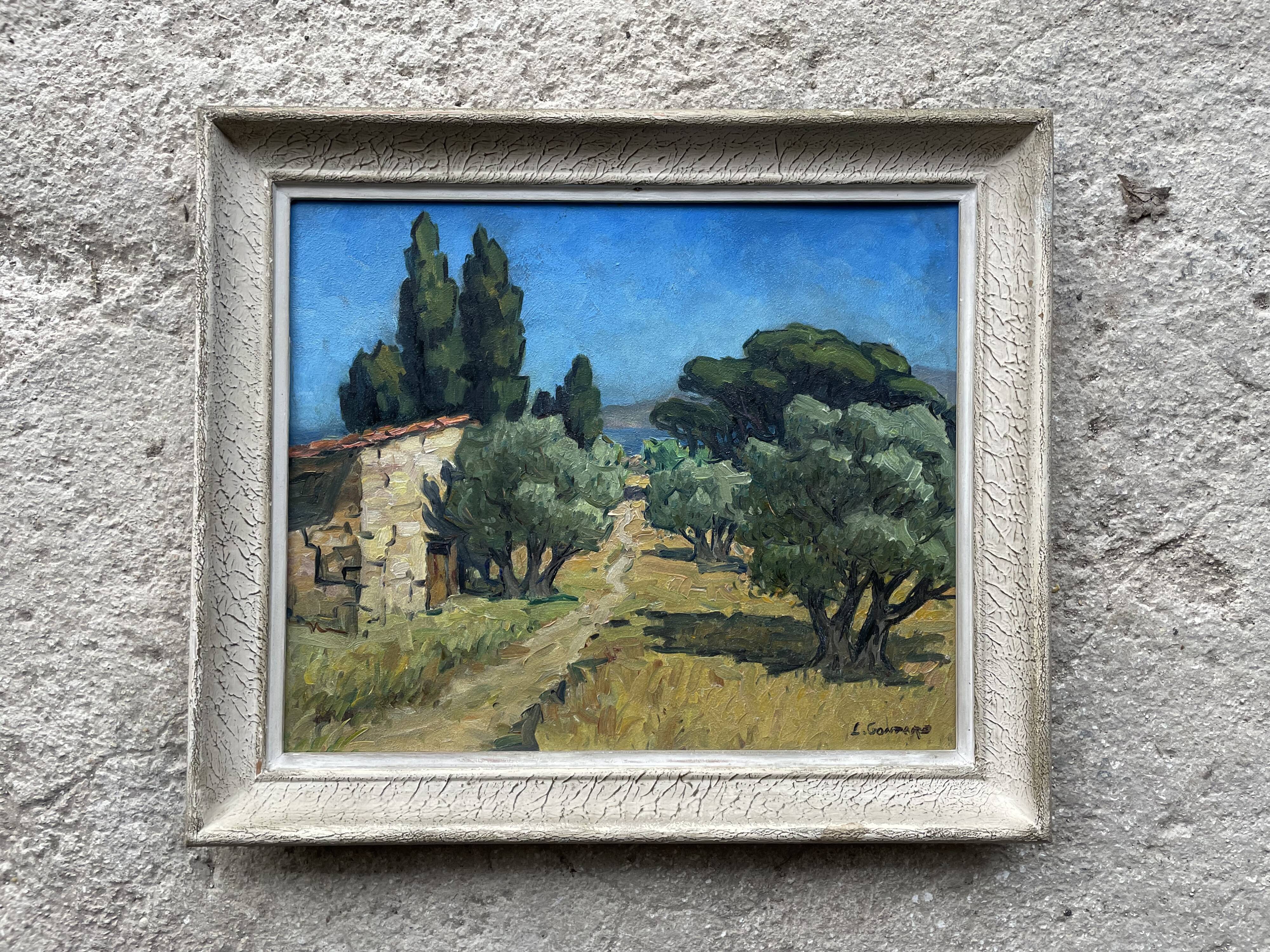Mediterranean landscape painting signed L. Gontard