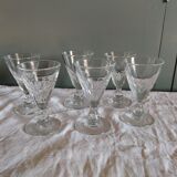Set of 6 Louis Philippe wine glasses XIXth