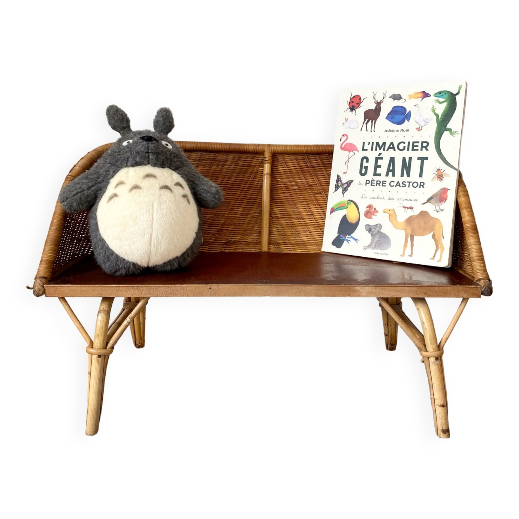 Vintage rattan children's bench