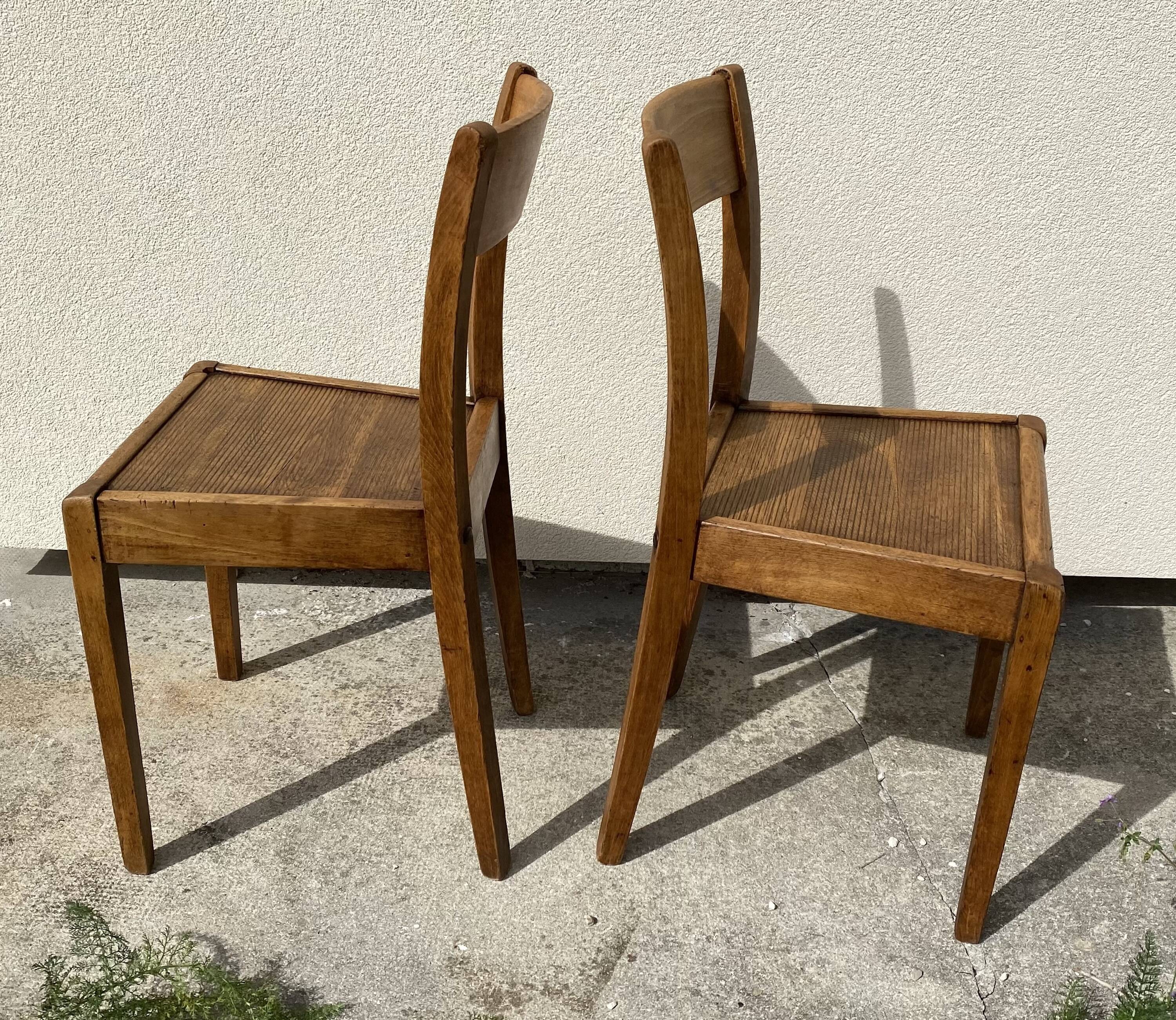 Paire de chaises bistro reconstruction vintage 1940